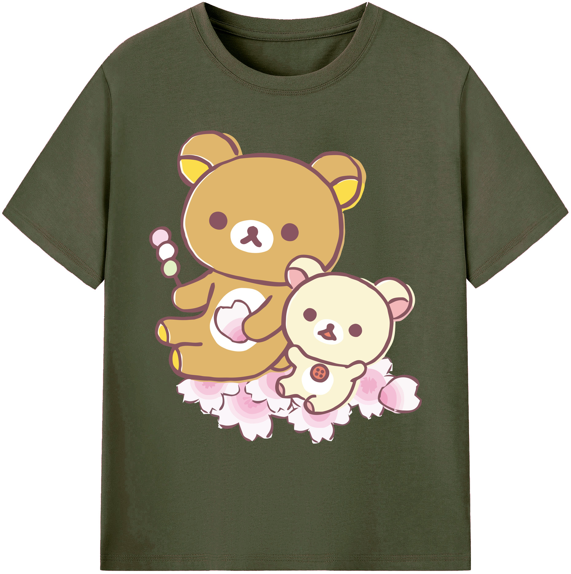 （画像用） リラックマ リラックマ キイロイトリ Rilakkuma Korilakkuma Kiiroitori 綿100％ メンズ半袖Tシャツ｜肌触りやわらか＆通気性
